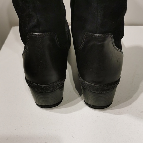 AQUATALIA  'Minnow' Black Suede Wedge Knee Boots: Size 8.5 M - Picture 6 of 15